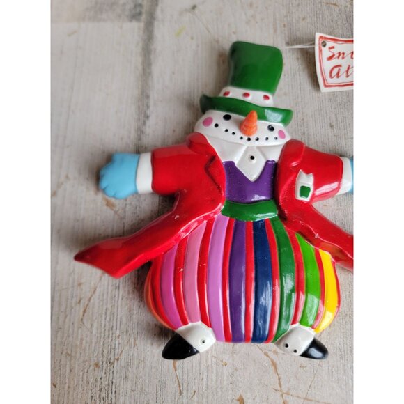 Dept 56 Snowman colorful ornament Xmas ceramic unique - Picture 3 of 7